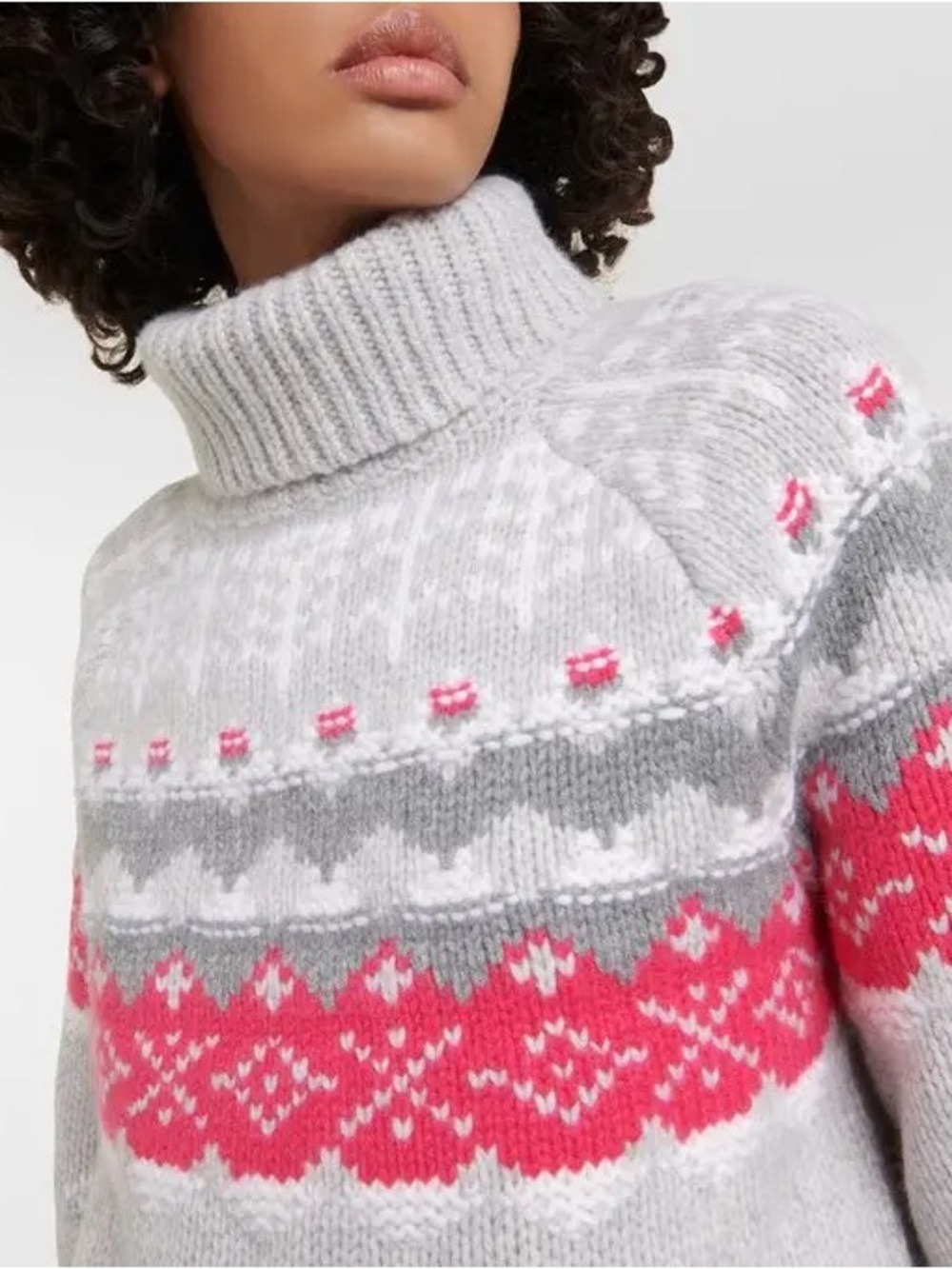 Bogner x MyTheresa Samia fair isle cashmere sweater in grey